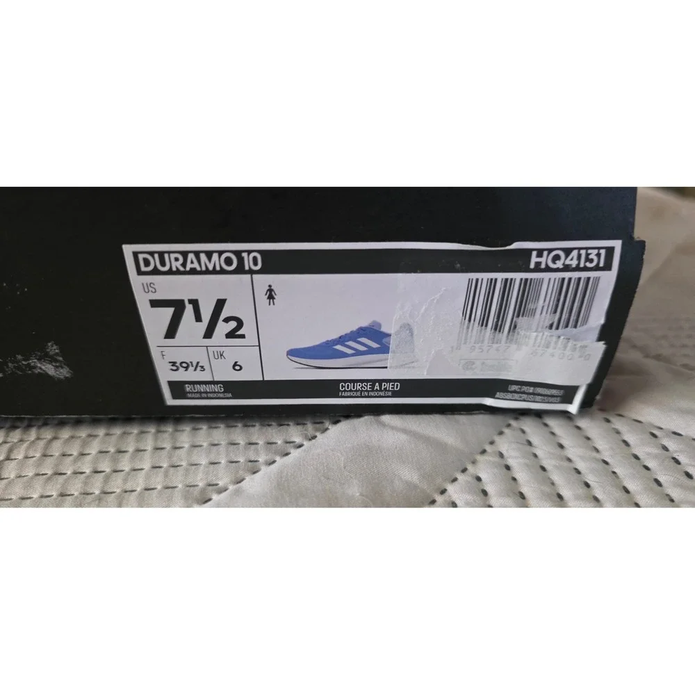 Adidas Duramo 10 Womens Running Shoes Blue White Sneaker Size 7.5